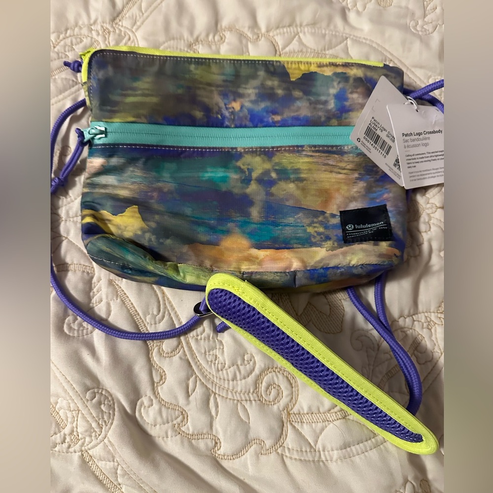 Lululemon Athletica Artistic Blue and Yellow Crossbody Bag